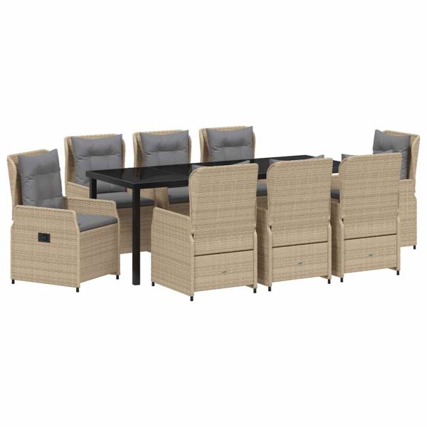 Комплект за хранене в градината 9 pcs Бежов и Светло Сив