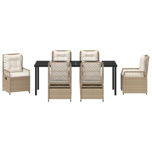 Комплект за хранене в градината 7 pcs Бежов и кремаво бял