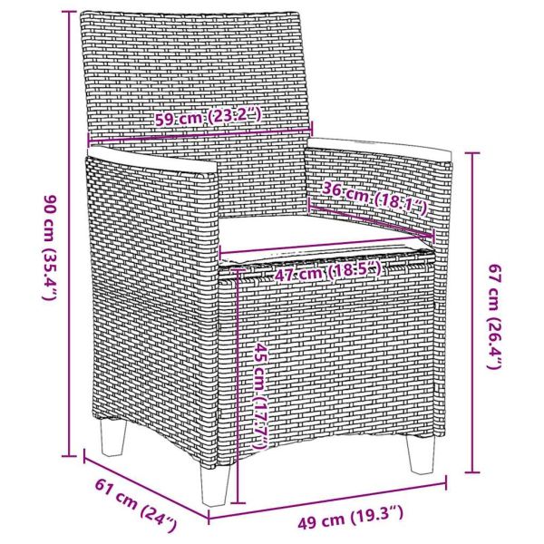 Комплект за хранене в градината 7 pcs Сив полиратан