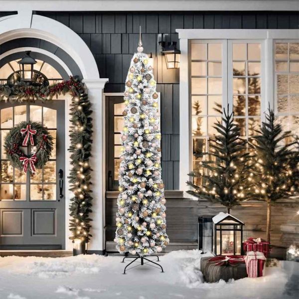 С изкуствено коледно дърво с 300 LED светодиода Зелен 210 cm