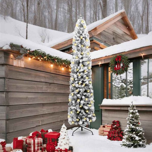 С изкуствено коледно дърво с 300 LED светодиода Зелен 240 cm