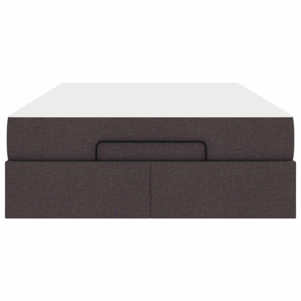 Рамка за легло с матрак с матрак 2 pcs Кафеникаво текстил