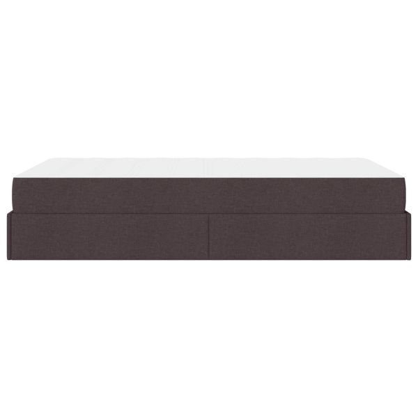 Рамка за легло с матрак с матрак 2 pcs Кафеникаво текстил