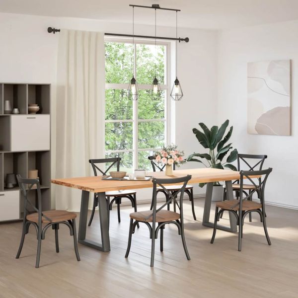 Крака за трапезна маса, V-образни, 2 бр., антрацит, 50x(72-73,3) см, стомана