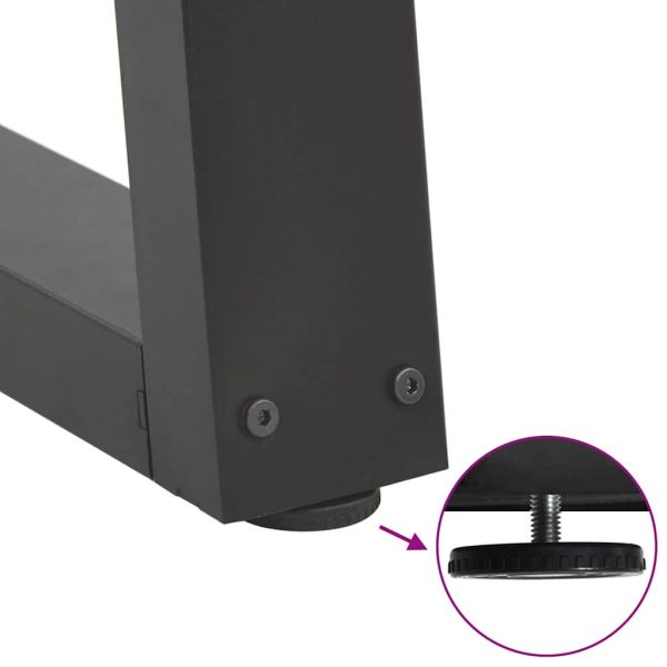 Крака за трапезна маса, V-образни, 2 бр., антрацит, 50x(72-73,3) см, стомана