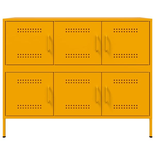 Бюфет, горчица жълто, 100,5x39x79 см, стомана