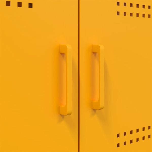 Бюфет, горчица жълто, 100,5x39x79 см, стомана