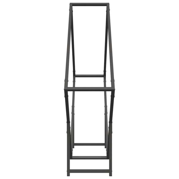 Стойка за дърва за огрев черна 100x25x100 cm