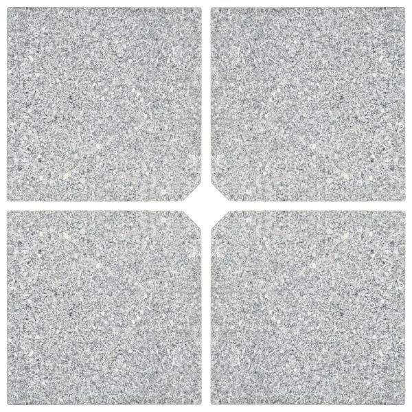 Тежести за стойка за чадър 4 бр сиви гранит квадратни 100 кг