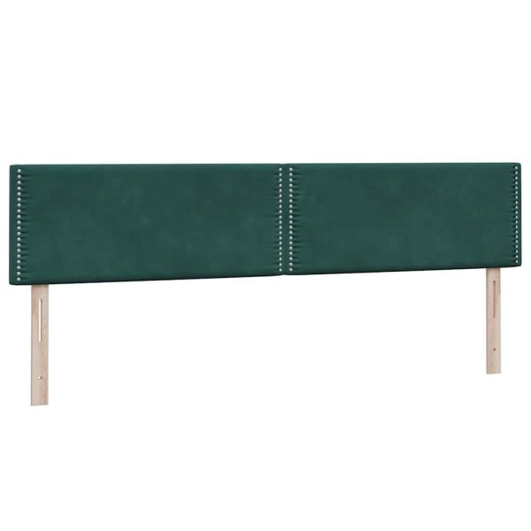 Боксспринг легло с матрак, тъмнозелено, 180x220 см, кадифе