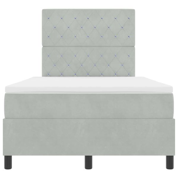 Легло с пружинирана основа Светлосиво 120 x 190 cm текстил