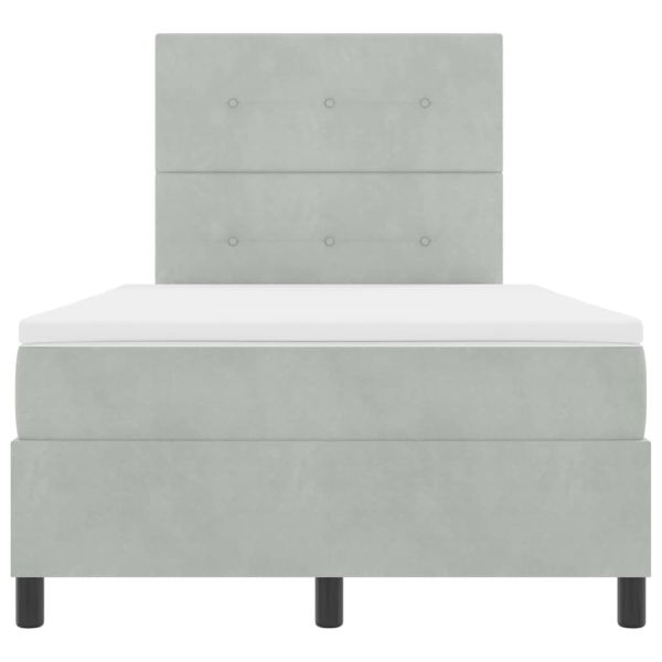 Легло с пружинирана основа Светлосиво 120 x 190 cm текстил