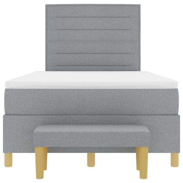 Легло с пружинирана основа Светлосиво 120 x 190 cm текстил