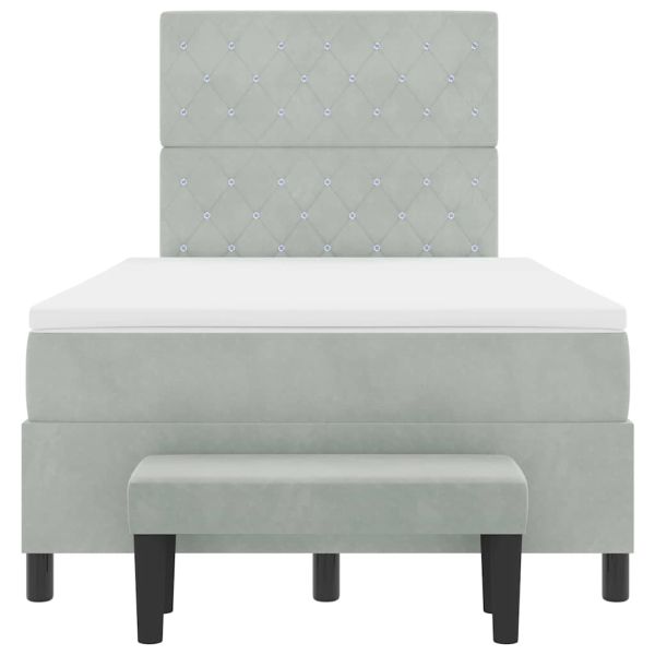 Легло с пружинирана основа Светлосиво 120 x 190 cm Кадифе