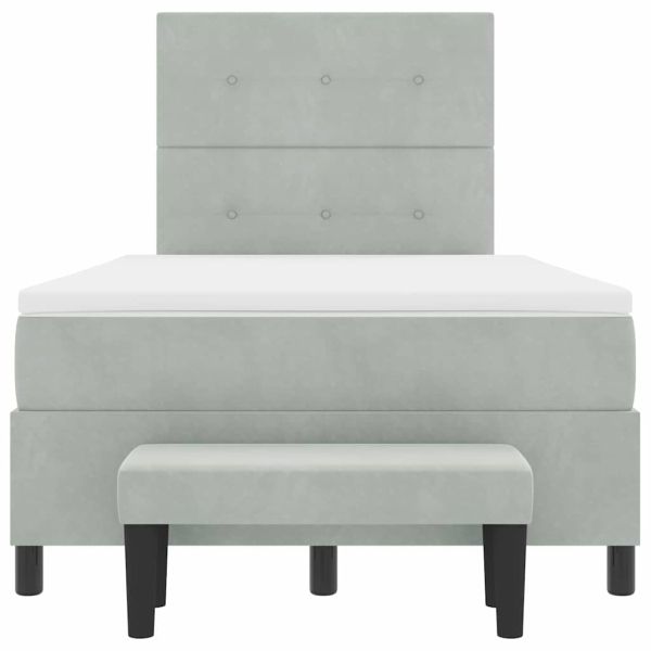 Легло с пружинирана основа Светлосиво 120 x 190 cm Кадифе