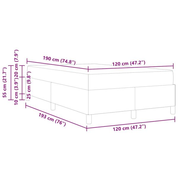 Легло с пружинирана основа Таупе 120 x 190 cm текстил