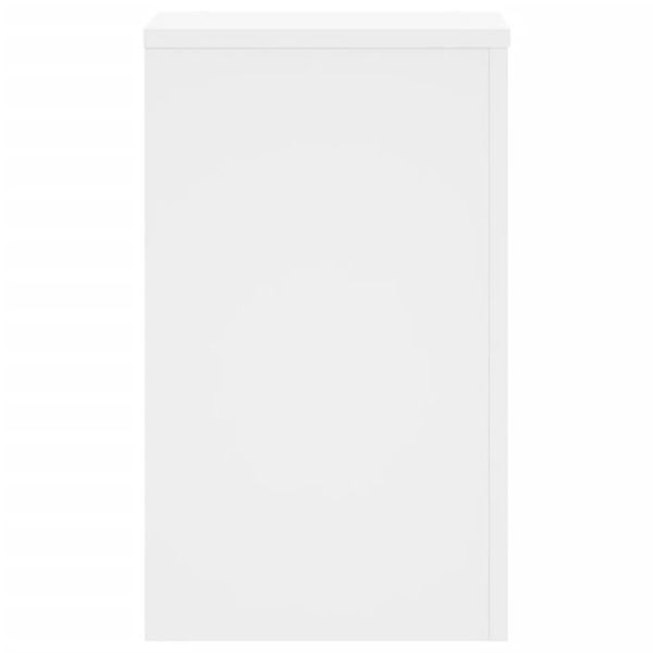 Стойки за растения 2 бр бели 30x30x50 см инженерно дърво