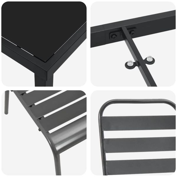 Комплект за хранене в градината 7 pcs Антрацит