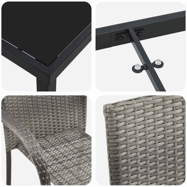 Комплект за хранене в градината 5 pcs Сив