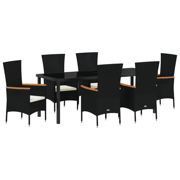 Комплект за хранене в градината с възглавница 7 pcs Черно