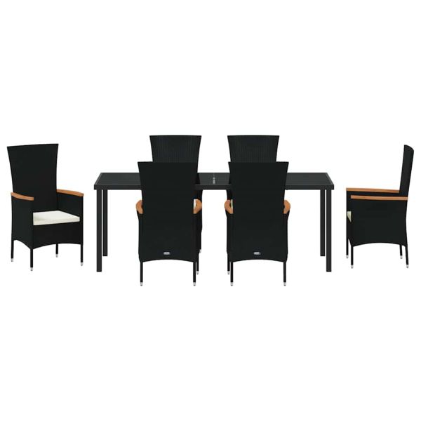 Комплект за хранене в градината с възглавница 7 pcs Черно