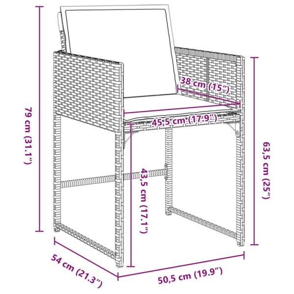 Комплект за хранене в градината 9 pcs Сив полиратан