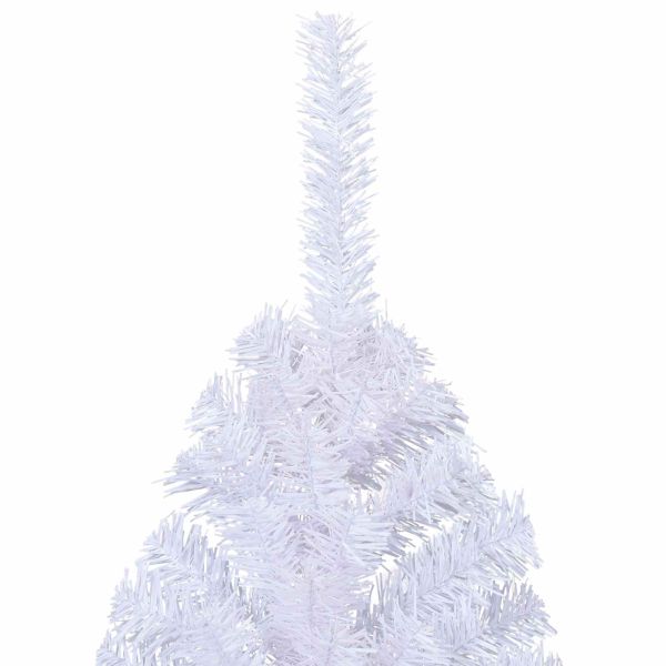 С изкуствено коледно дърво с поставка Бяло 240 cm PVC и стомана