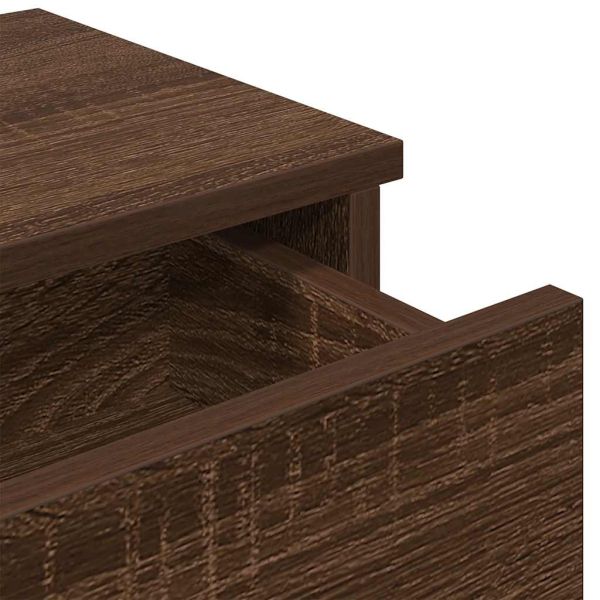 Стенен рафт с чекмеджета кафяв дъб 60x28x15 см инженерно дърво