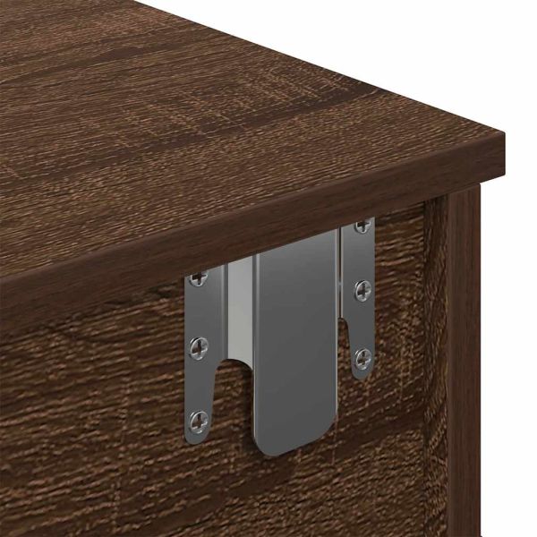 Стенен рафт с чекмеджета кафяв дъб 60x28x15 см инженерно дърво