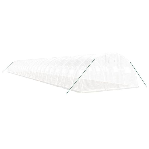 Оранжерия със стоманена рамка бяла 96 м² 24x4x2 м