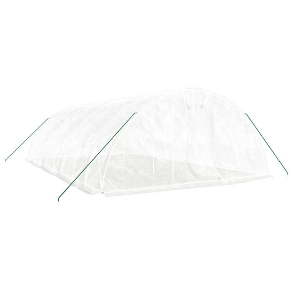 Оранжерия със стоманена рамка бяла 40 м² 8x5x2,3 м