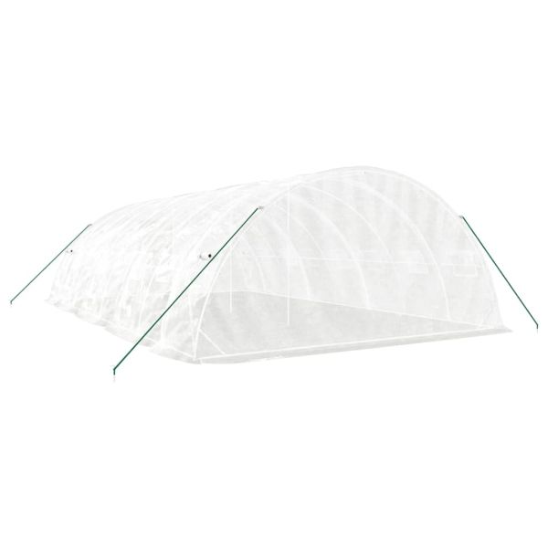 Оранжерия със стоманена рамка бяла 40 м² 8x5x2,3 м