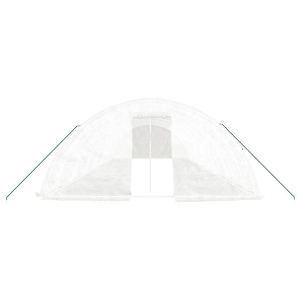 Оранжерия със стоманена рамка бяла 70 м² 14x5x2,3 м