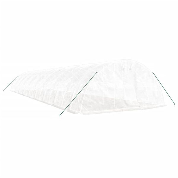Оранжерия със стоманена рамка бяла 90 м² 18x5x2,3 м