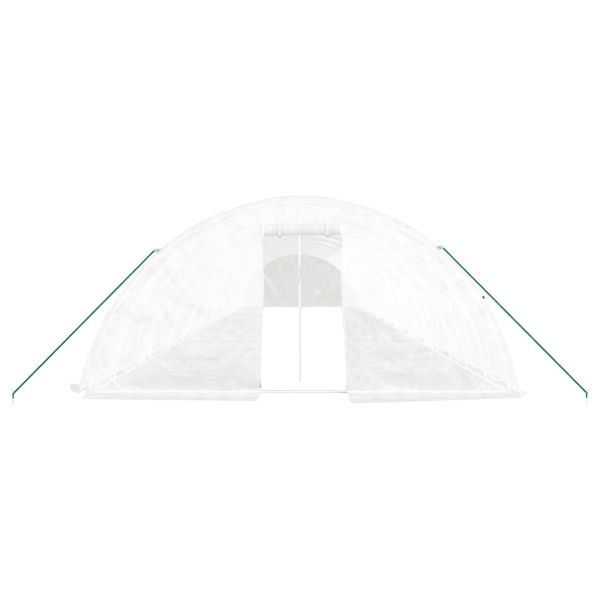 Оранжерия със стоманена рамка бяла 100 м² 20x5x2,3 м
