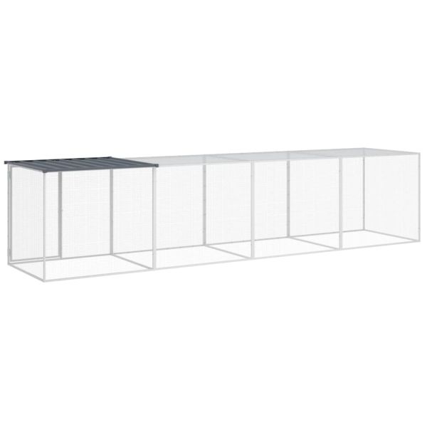 Клетка за пилета с покрив антрацит 403x98x90 см стомана