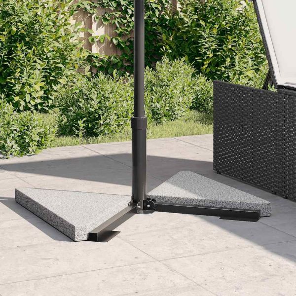 Тежестни дискове за чадър, 2 бр., сив гранит, триъгълни, 14 кг