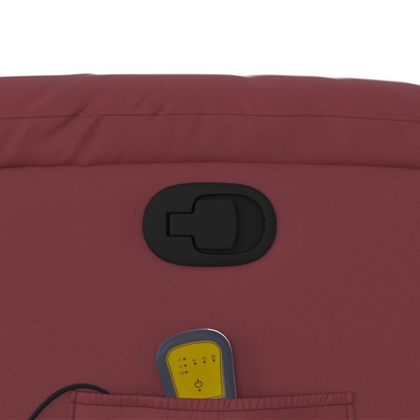 Масажен наклоняем стол, виненочервен, изкуствена кожа