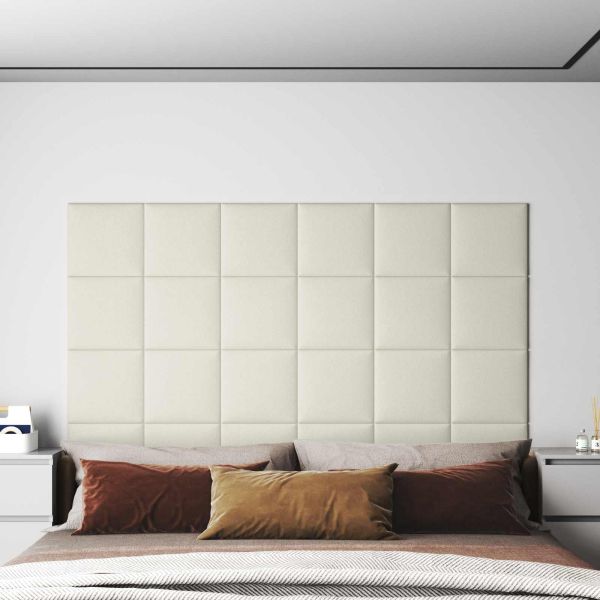 Стенно табло за легло 12 pcs Крем 30 x 30 cm Кадифе