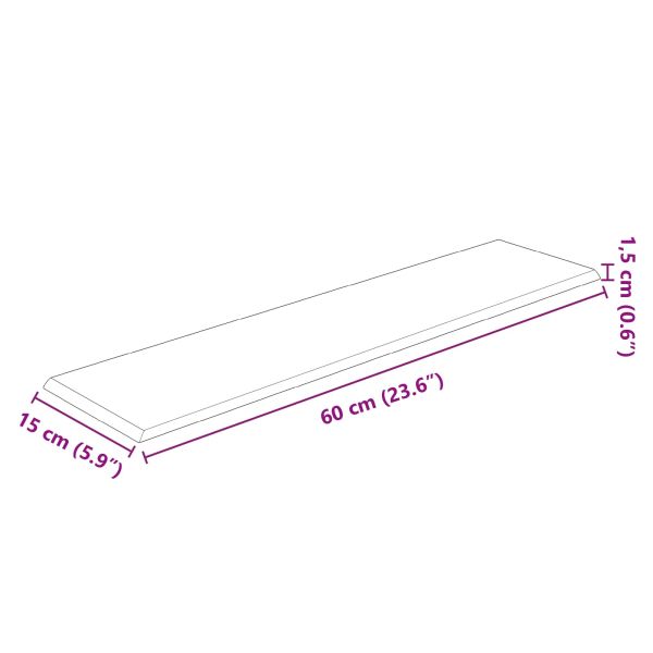 Стенно табло за легло 12 pcs Розово 60 x 15 cm Кадифе