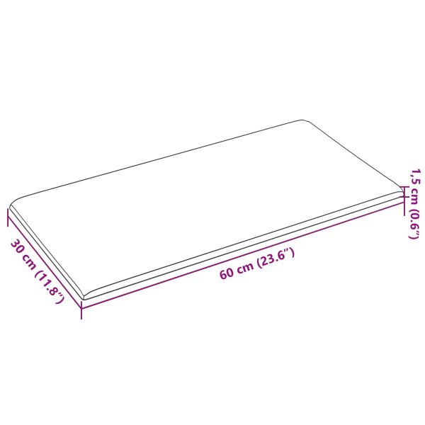 Стенно табло за легло 12 pcs Черен 60 x 30 cm Кадифе