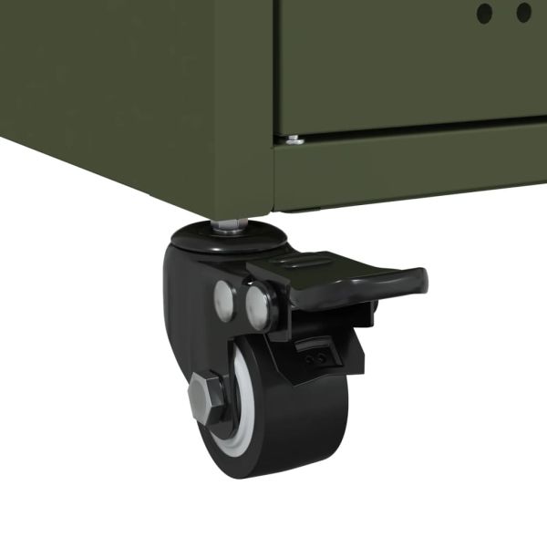 Бюфет, маслиненозелен, 100,5x39x72 см, стомана