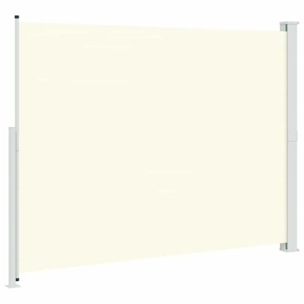 Прибираща се дворна странична тента, 220x300 см, кремава