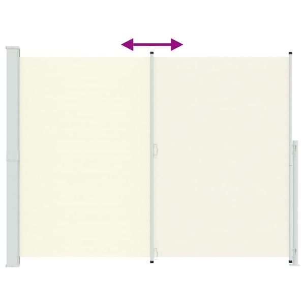 Прибираща се дворна странична тента, 220x300 см, кремава