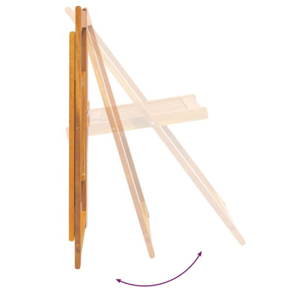 Сгъваеми градински столове, 4 бр, акация масив