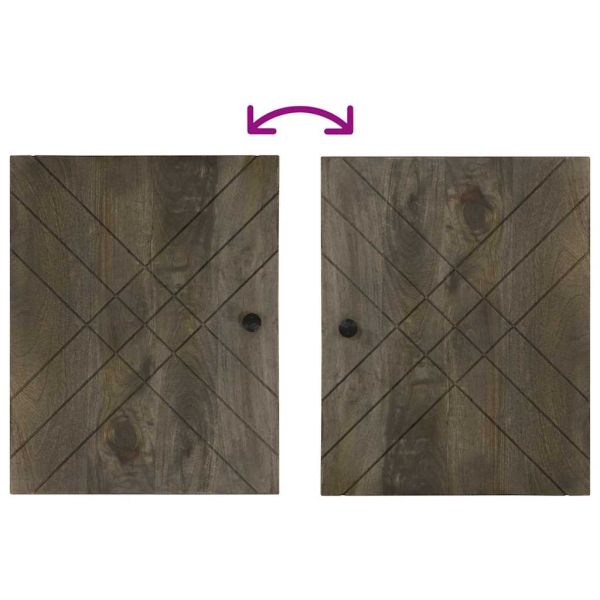 Комплект мебели за баня от 5 части Черно масивно дърво Манго