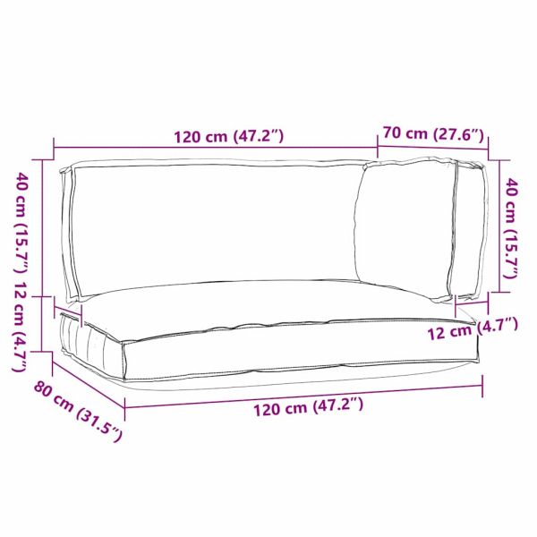Комплект възглавници за палет 3 pcs Зелен Листен Шаблон