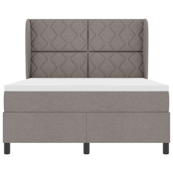 Легло с пружинирана основа с матрак Таупе 160 x 200 cm текстил