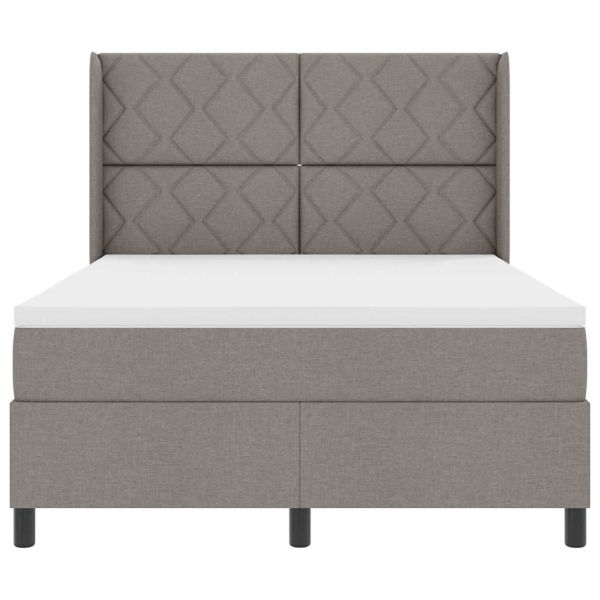 Легло с пружинирана основа с матрак Таупе 160 x 200 cm текстил