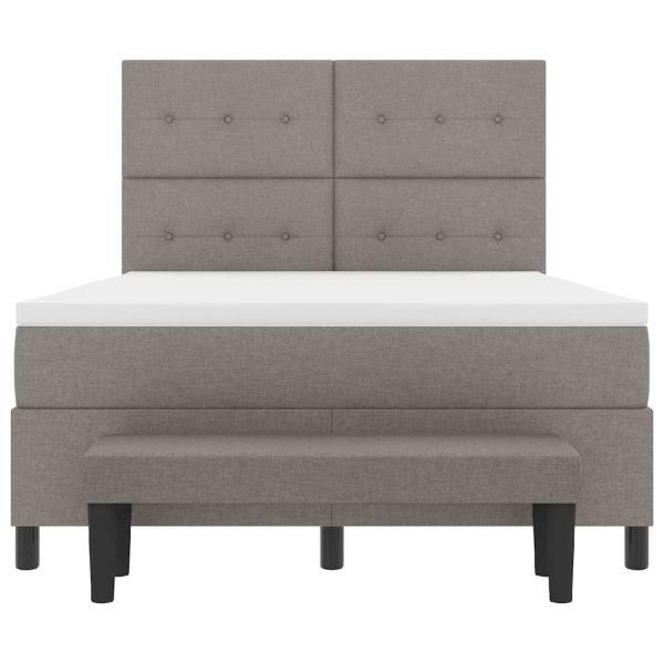 Легло с пружинирана основа с матрак Таупе 160 x 200 cm текстил